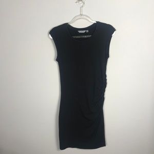 Athleta Black Side Ruched Stretchy Mini Dress